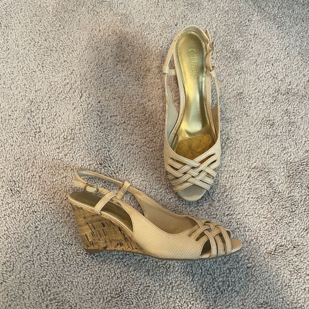 Champs Ranna Cream Wedge Sandals